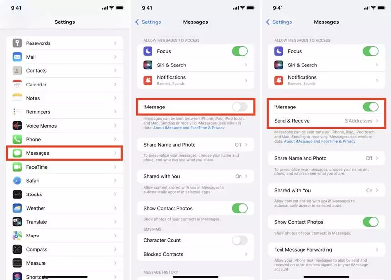 آموزش فعال کردن 3 iMessage