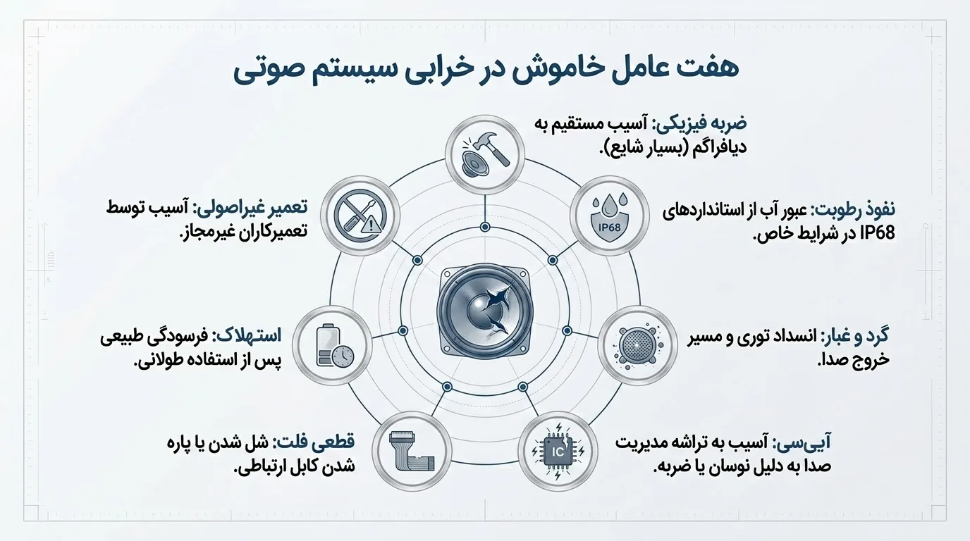 اسپیکر مکالمه کار نمی_کند و صدا کم است