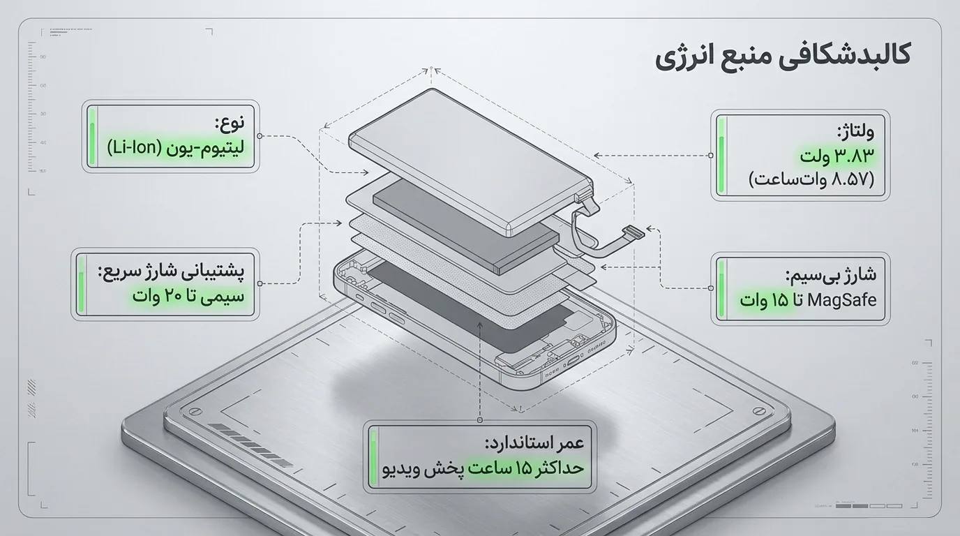 جدول مشخصات فنی باتری آیفون 12 مینی