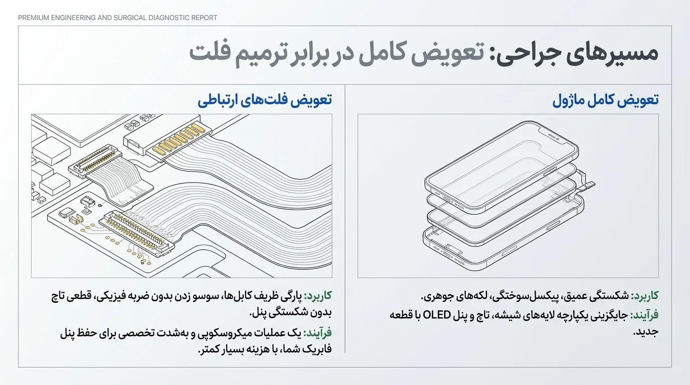جدول مقایسه انواع قطعات ال سی دی آیفون 12