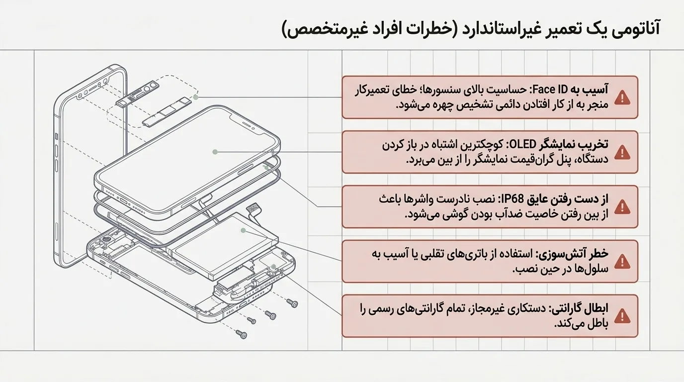 مراحل تعویض باتری آیفون 12 پرو مکس در دلتوس