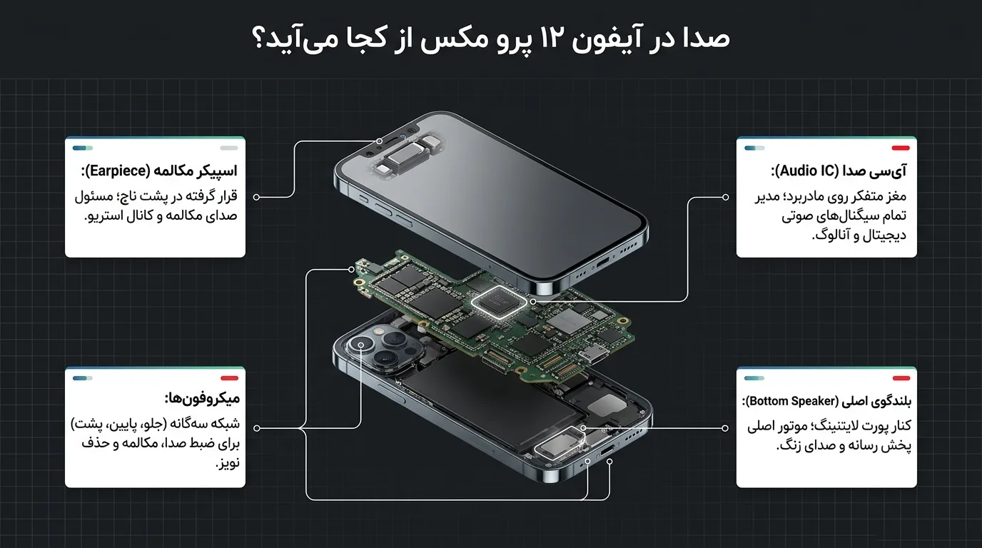 نشانه_های خرابی اسپیکر آیفون 12 پرو مکس