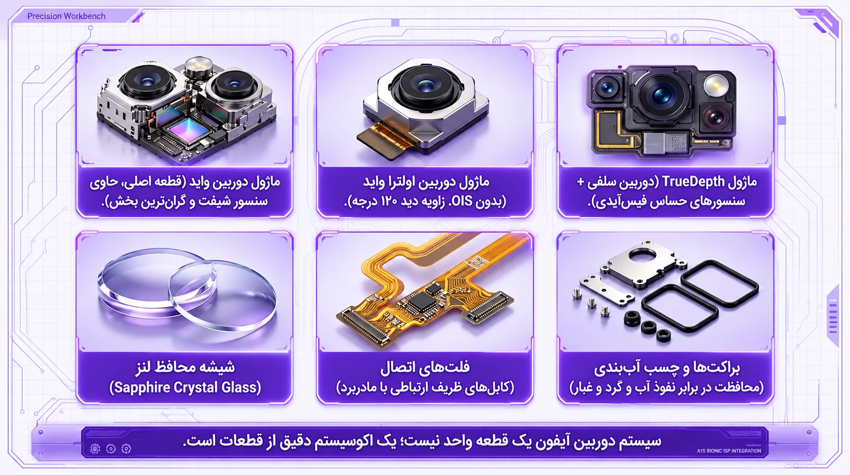 انواع قطعات دوربین آیفون 13 مینی