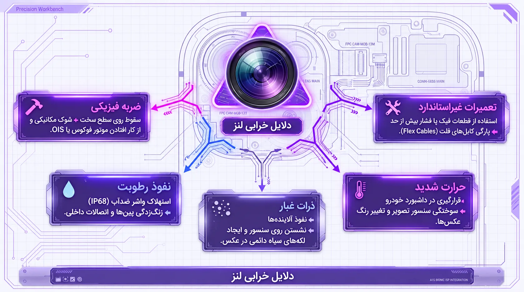 چرا دوربین آیفون 13 مینی آسیب می‌بیند؟
