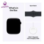 اپل واچ سری ۱۰ سایز ۴۶ جت بلک با بند سیلیکون مشکی