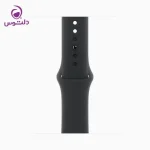 اپل واچ سری ۱۰ سایز ۴۲ جت بلک با بند سیلیکون مشکی