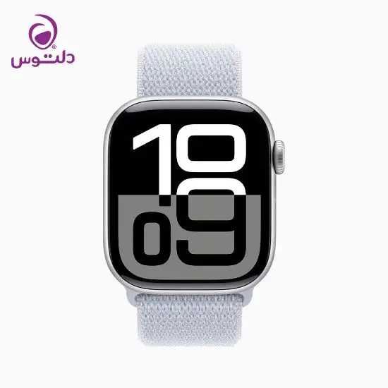اپل واچ سری ۱۰ سایز ۴۲ سیلور با بند پارچه ای