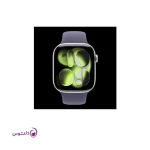 اپل واچ سری 11 سایز 42 سیلور با بند اسپرت سیلیکون پرپل فاگ