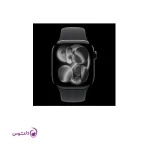 اپل واچ سری 11 سایز 46 جت بلک با بند اسپرت سیلیکون مشکی
