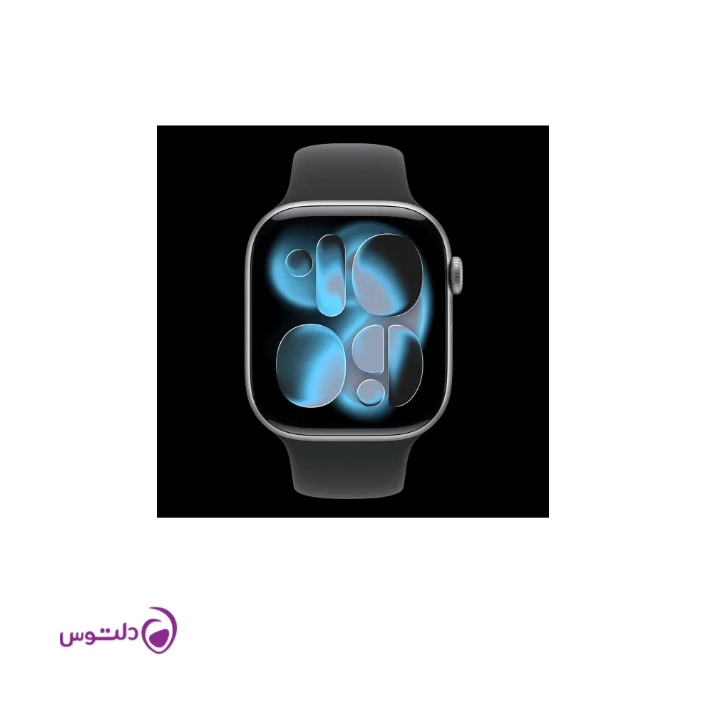 اپل واچ سری 11 سایز 46 اسپیس گری با بند اسپرت سیلیکون مشکی